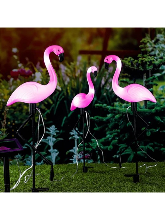 Hi päikesetoitel aiavalgusti flamingo 3 tk, maavaiaga