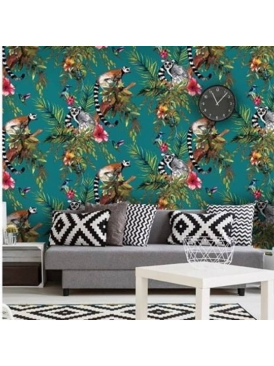 Dutch wallcoverings tapeet, leemur, roheline