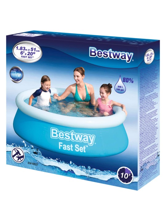 Bestway fast set täispumbatav bassein ümmargune 183x51 cm, sinine