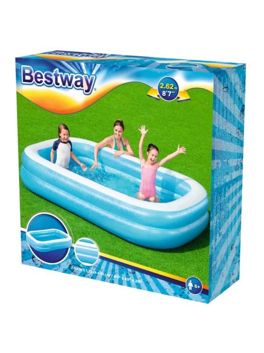 Bestway kandiline täispumbatav bassein 262x175x51cm sinine, valge