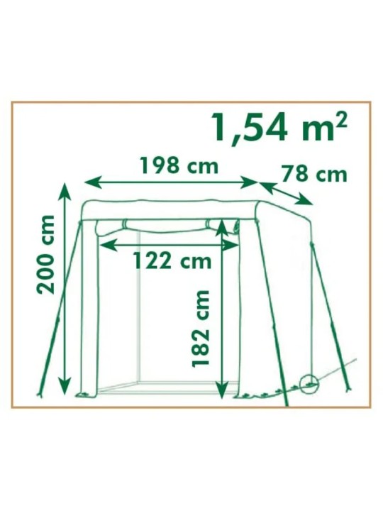 Tomatikasvuhoone 198 x 78 x 200 cm