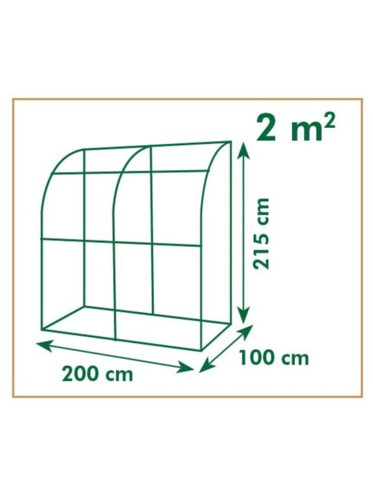 Nature tunnelkasvuhoone 200 x 100 x 215 cm
