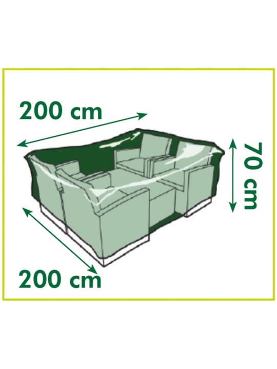 Nature aiamööbli kate madalale lauale ja toolidele 200 x 200 x 70 cm