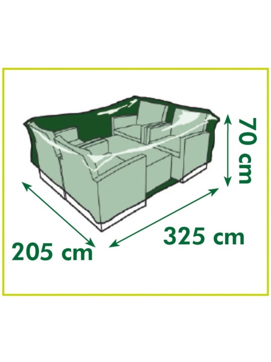 Nature aiamööbli kate madalale lauale ja toolidele 325 x 205 x 70 cm