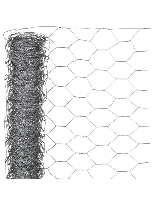 Nature traatvõrk kuusnurkne 0,5 x 2,5 m 25 mm tsingitud teras