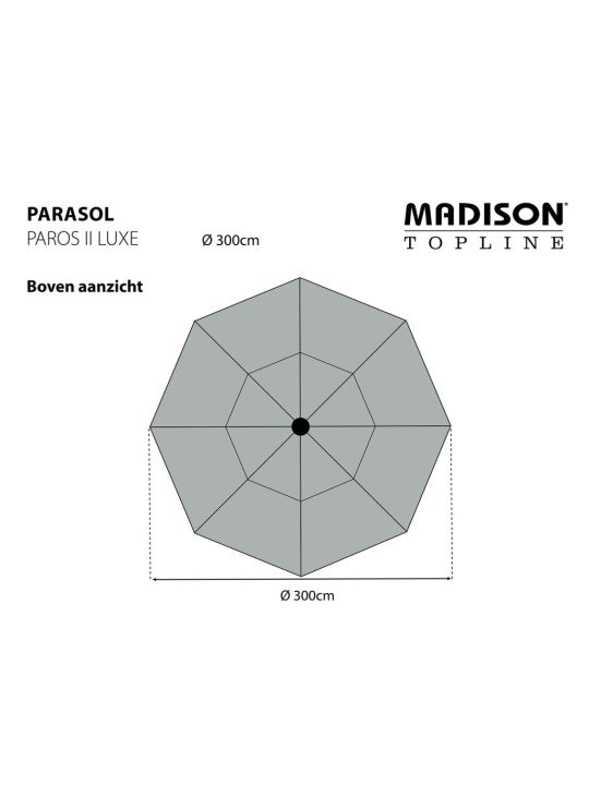 Madison päikesevari "paros ii luxe", 300 cm, hall