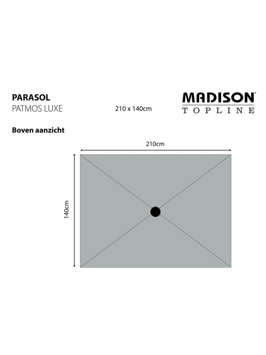 Madison päikesevari "patmos luxe" kandiline 210x140 cm, pruunikashall