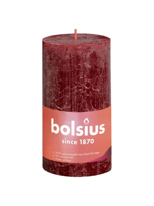 Bolsius sammasküünlad shine 4 tk 130 x 68 mm sametpunane