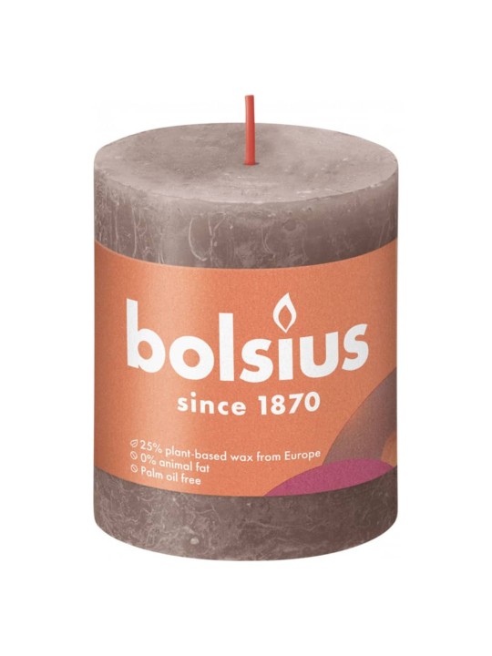 Bolsius sammasküünlad shine 4 tk 80 x 68 mm pruunikashall