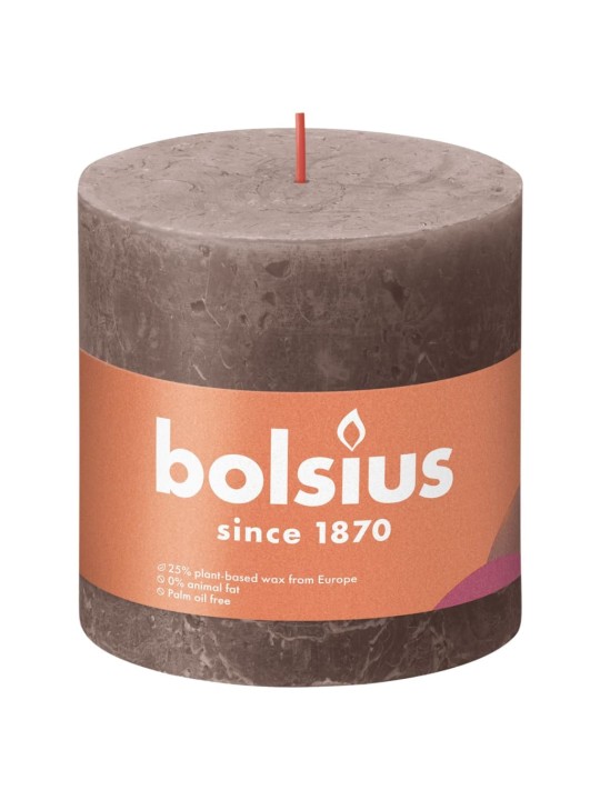 Bolsius sammasküünlad shine 3 tk 100x100 mm pruunikashall