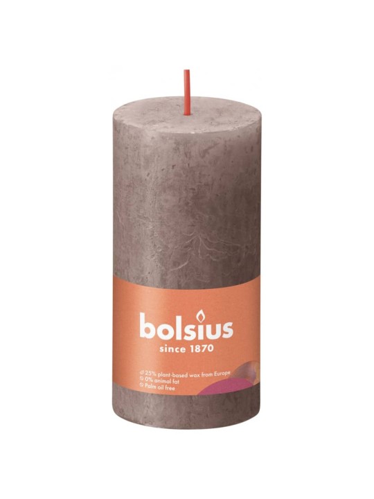 Bolsius sammasküünlad shine 8 tk 100x50 mm pruunikashall