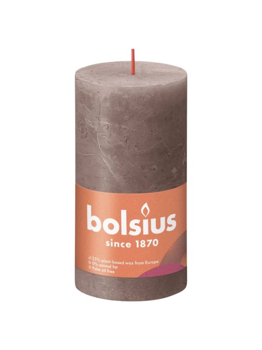 Bolsius sammasküünlad shine 4 tk 130 x 68 mm pruunikashall