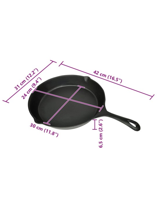 Xl-suurusega ümmargune grillpann rauast 31 cm