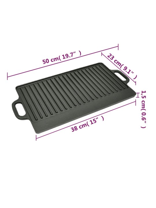 Grillplaat malm pööratav 50x23 cm