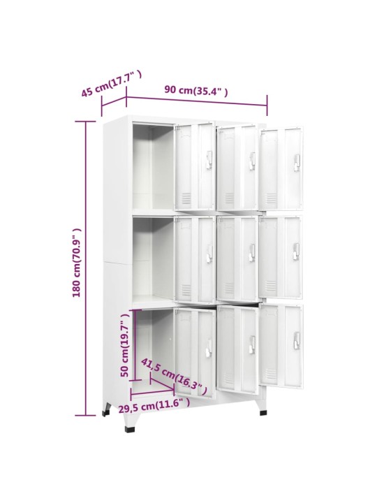 Lukustatav hoiukapp 9 sektsiooniga, teras 90x45x180 cm, hall