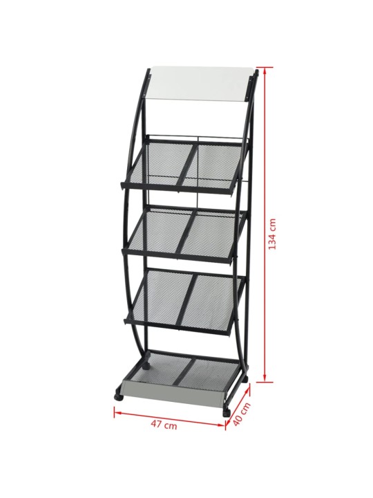 Ajakirjahoidja 47 x 40 x 134 cm, must ja valge, a4