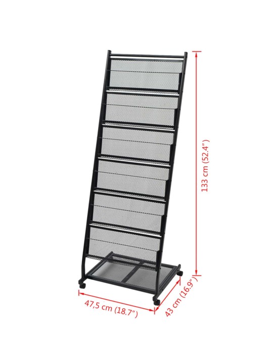 Ajakirjade hoidja 47,5 x 43 x 133 cm, must, a4