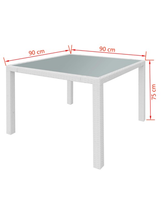 5-osaline aiamööblikomplekt, polürotang, kreemjasvalge