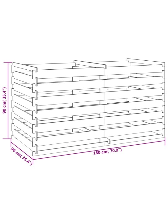 Laudadest kompostikast immutatud männipuidust 180x90x90 cm