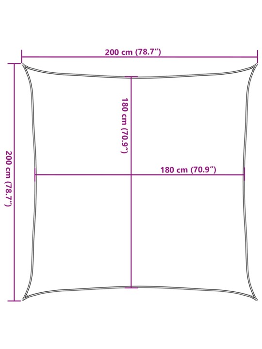 Päikesepuri, hdpe, kandiline, 2 x 2 m, antratsiit