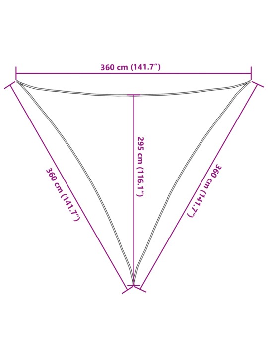 Päikesepuri, hdpe, kolmnurkne 3,6 x 3,6 x 3,6 m valge