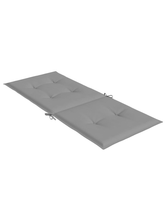 Kõrge seljatoega toolipadjad 4 tk, hall, 120x50x3 cm, kangas