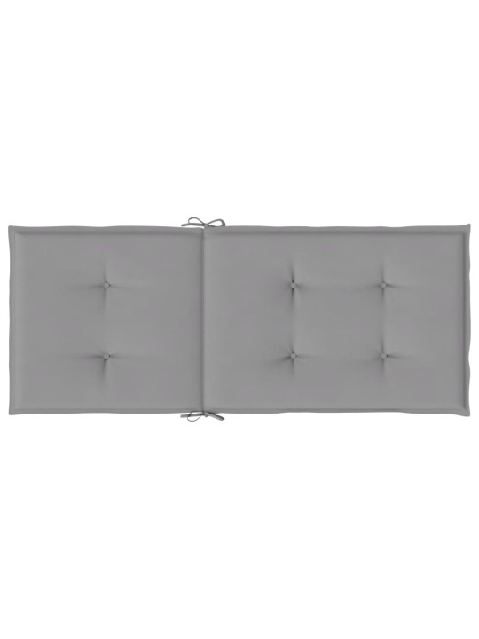 Kõrge seljatoega toolipadjad 4 tk, hall, 120x50x3 cm, kangas
