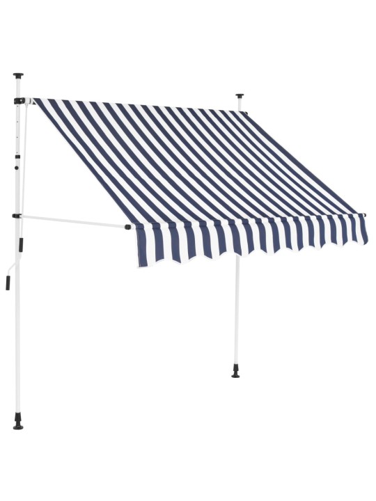 Kokkupandav varikatus, sinise-valgetriibuline, 150 cm