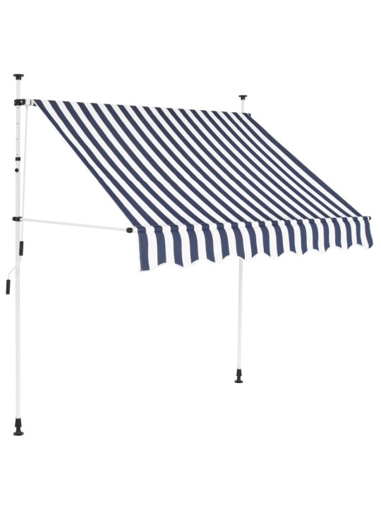 Kokkupandav varikatus, sinise-valgetriibuline, 200 cm