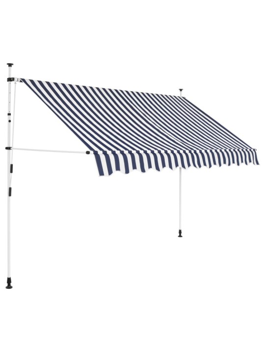 Käsitsi kokkupandav varikatus, sinise-valgetriibuline, 250 cm