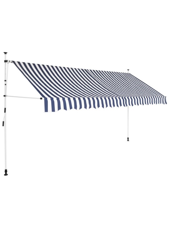 Kokkupandav varikatus, sinise-valgetriibuline, 350 cm