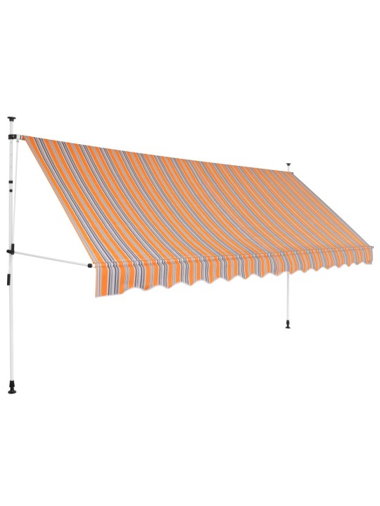 Kokkupandav varikatus, kollase-sinisetriibuline, 350 cm