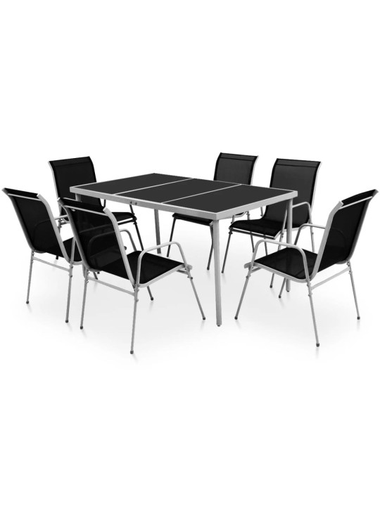 7-OSALINE AIAMÖÖBLIKOMPLEKT, TERAS, MUST