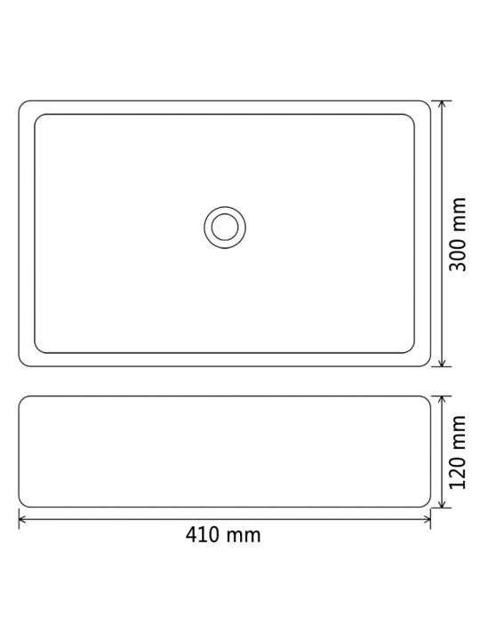 Keraamiline valamu 41 x 30 x 12 cm valge