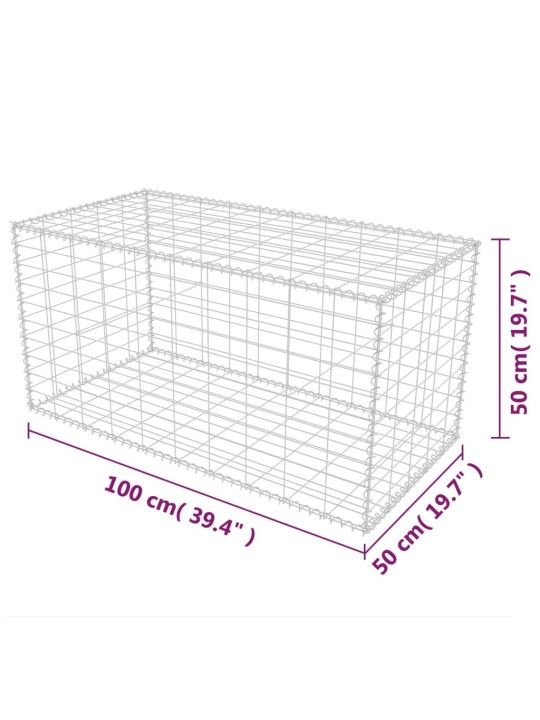 Gabioonkorv, tsingitud teras 100 x 50 x 50 cm