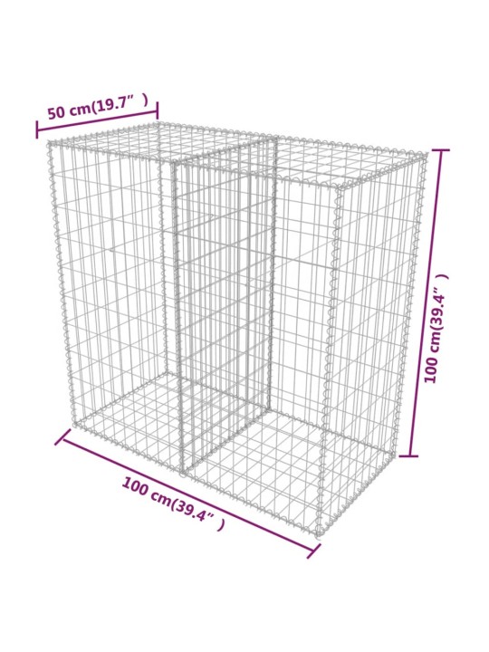 Gabioonkorv, tsingitud teras 100 x 50 x 100 cm