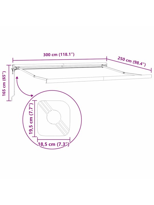 Varikatus valge 3 x 2,5 m metall