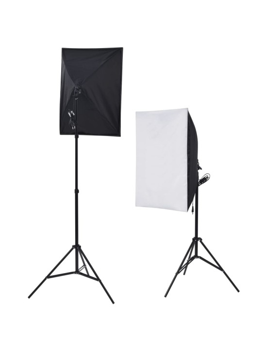 Fotostuudio komplekt viie tausta ja kahe softboxiga