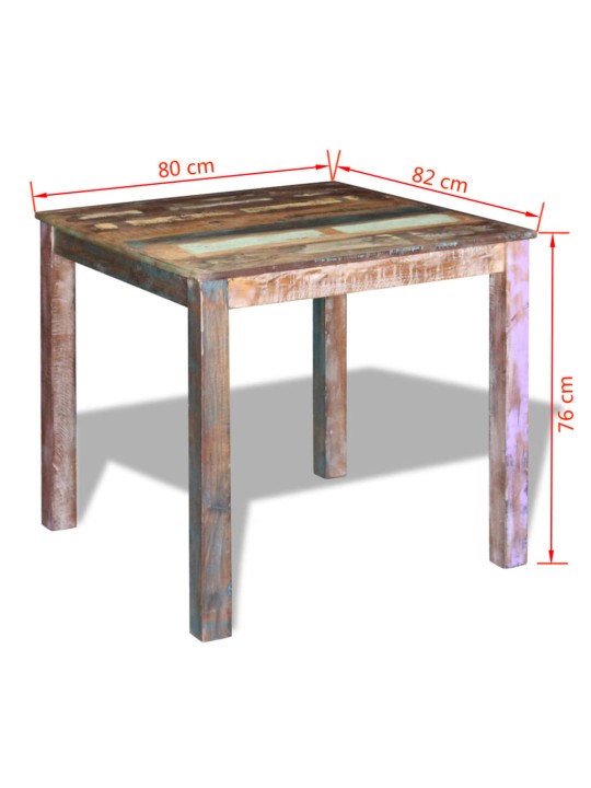 Söögilaud taastatud puidust 80 x 82 x 76 cm