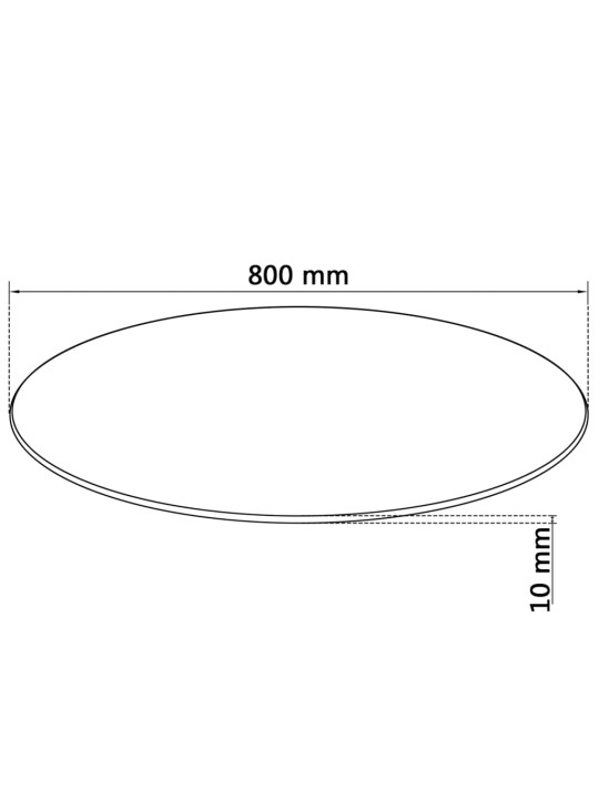 Lauaplaat karastatud klaasist, ümmargune, 800 mm