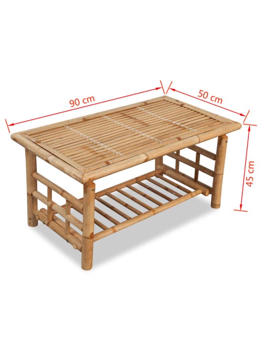 Kohvilaud bambusest 90 x 50 x 45 cm
