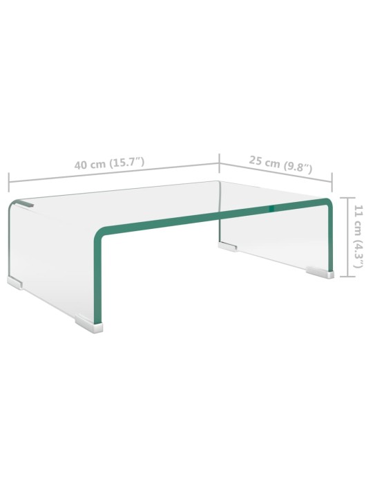 Telerialus klaasist 40 x 25 x 11 cm läbipaistev