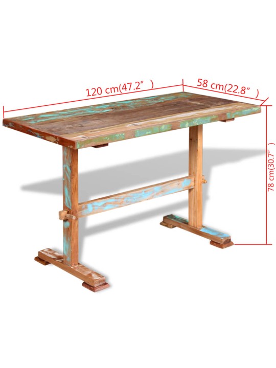 Söögilaud taastatud puidust 120 x 58 x 78 cm