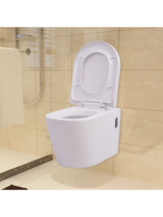 Seinale kinnitatav valge keraamiline tualettpott