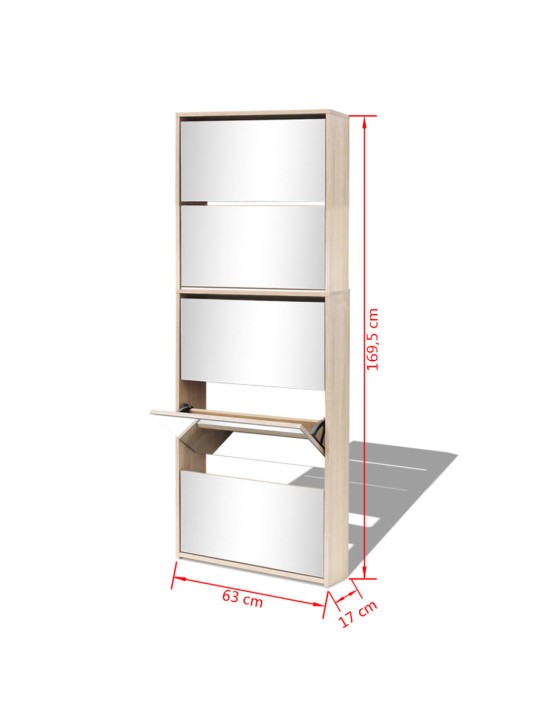 5 sahtliga kingakapp, peegliga, tamm 63 x 17 x 169,5 cm