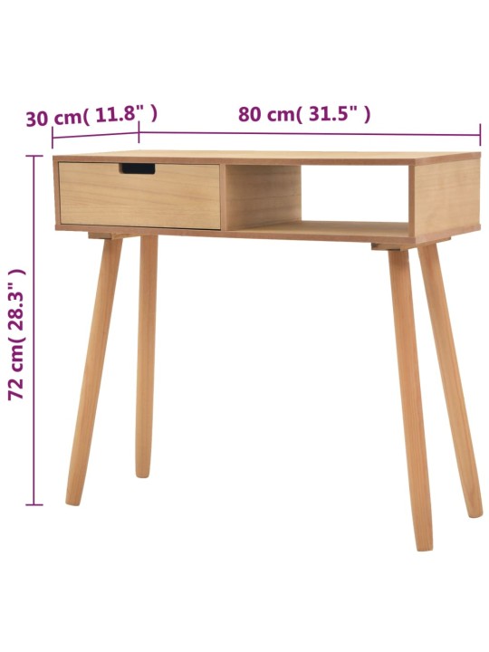 Konsoollaud toekast männipuidust 80 x 30 x 72 cm, pruun