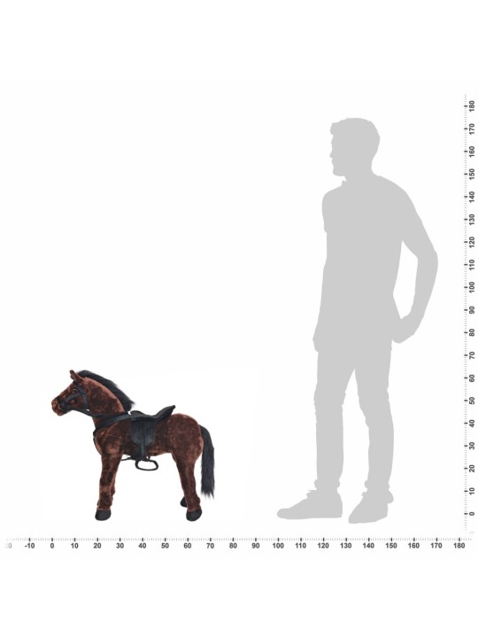 Seisev mänguhobune, plüüs, tumepruun xxl
