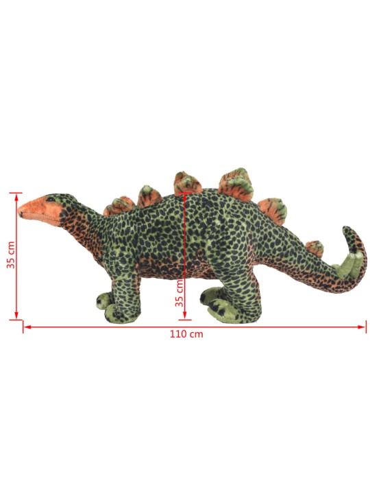 Seisev dinosaurus/stegosaurus, plüüs, roheline ja oranž xxl