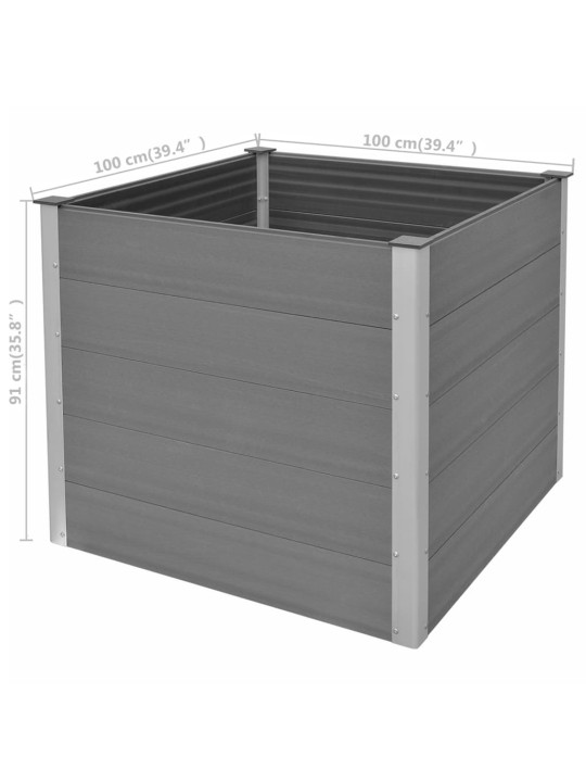 Aia taimelava puidu-plasti segust, 100 x 100 x 91 cm, hall