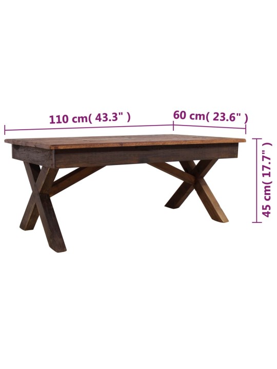 Diivanilaud taastatud puidust 110 x 60 x 45cm